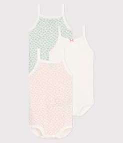 Petit Bateau Bodys*3er-Set Trägerstrampler aus Baumwolle mit Blumenmuster variante 1