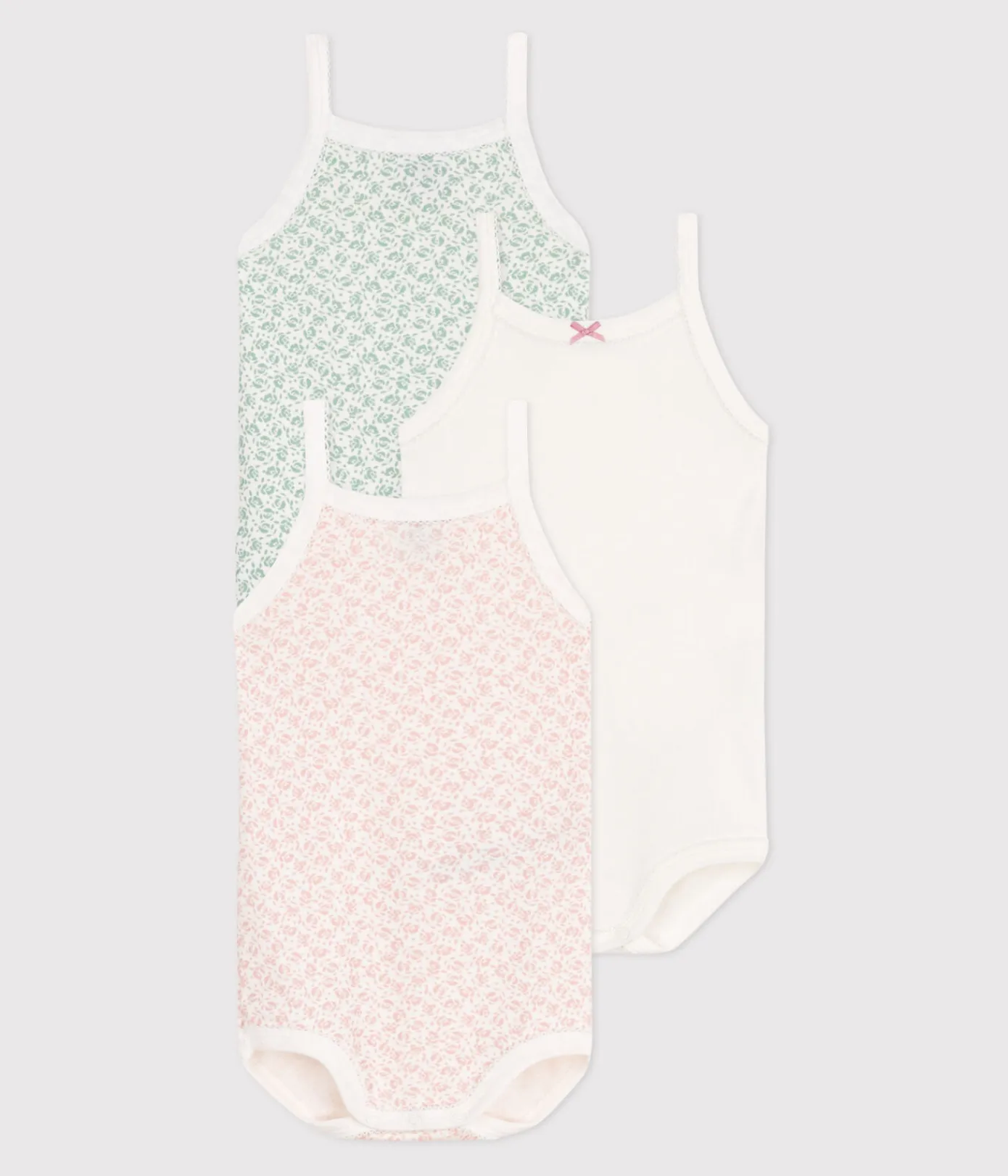 Petit Bateau Bodys*3er-Set Trägerstrampler aus Baumwolle mit Blumenmuster variante 1
