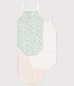 Petit Bateau Bodys*3er-Set Trägerstrampler aus Baumwolle mit Blumenmuster variante 1