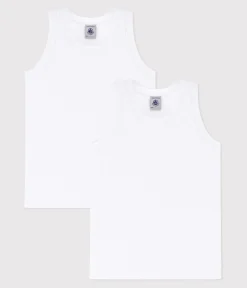 Petit Bateau Unterhemden, Tanktops|T-Shirts, Poloshirts, Hemden*2er-Set weiße Unterhemden für Jungen variante 1