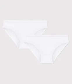 Petit Bateau Unterhosen, Shortys*2er-Set weisse slips für Mädchen variante 1