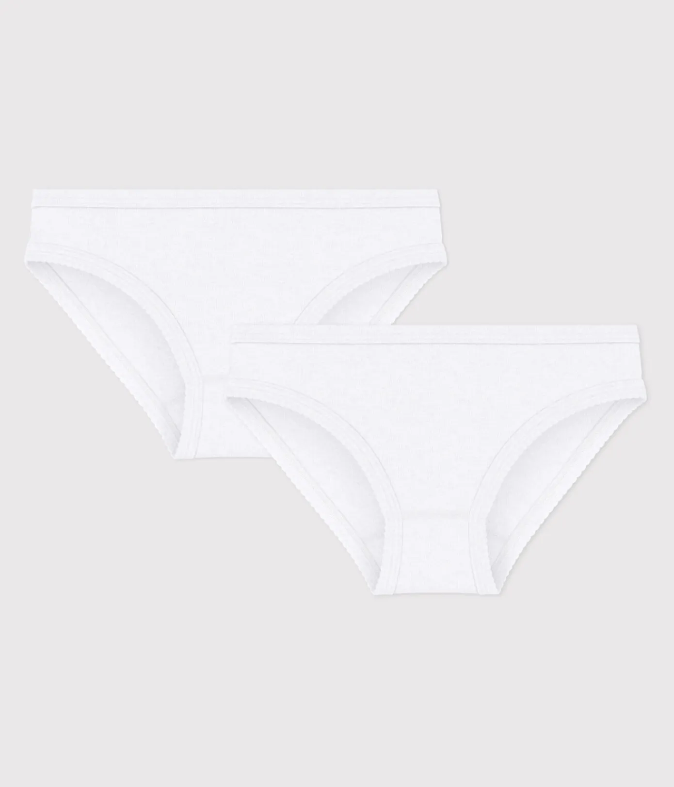 Petit Bateau Unterhosen, Shortys*2er-Set weisse slips für Mädchen variante 1