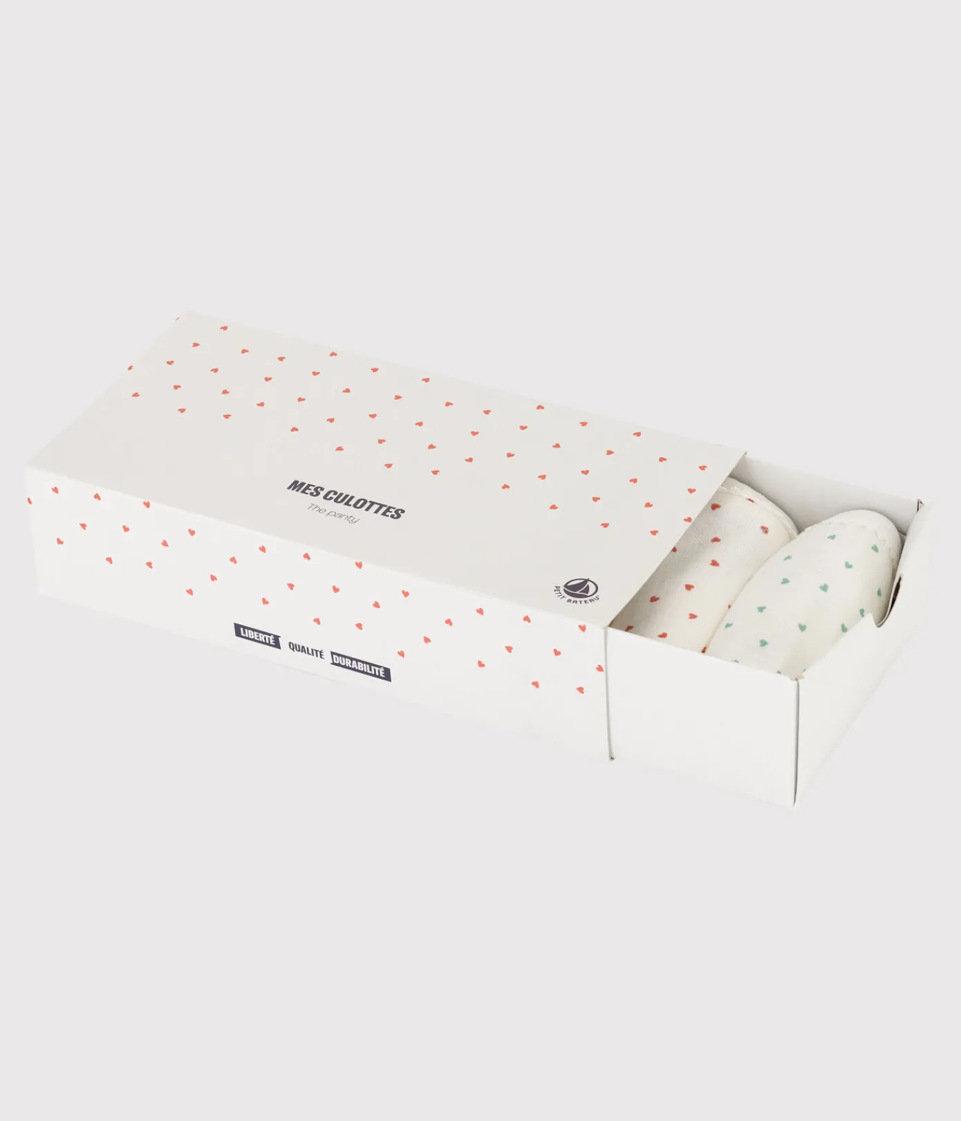 Petit Bateau Unterhosen, Shortys*5er-Set-Slips aus Baumwolle für Mädchen mit Herzen variante 1