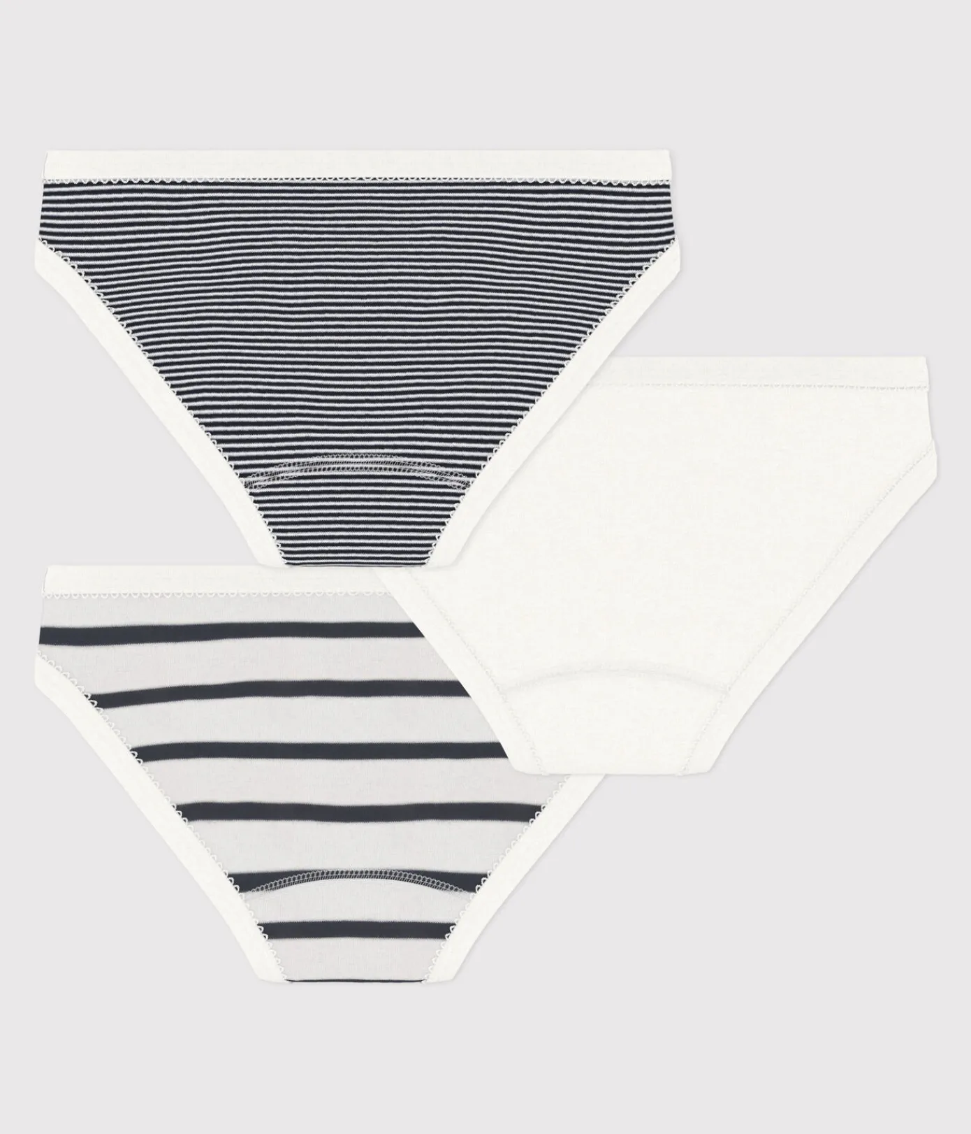 Petit Bateau Unterhosen, Shortys*3er-Set-Slips mit Streifen für Mädchen variante 1