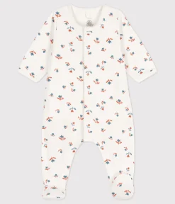 Petit Bateau Schlafanzüge, Strampler|Newborn*Geblümter Baby-Bodyjama aus Doppeljersey weiss MARSHMALLOW/weiss MULTICO