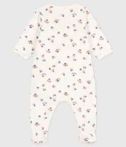 Petit Bateau Schlafanzüge, Strampler|Newborn*Geblümter Baby-Bodyjama aus Doppeljersey weiss MARSHMALLOW/weiss MULTICO