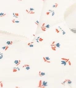 Petit Bateau Schlafanzüge, Strampler|Newborn*Geblümter Baby-Bodyjama aus Doppeljersey weiss MARSHMALLOW/weiss MULTICO