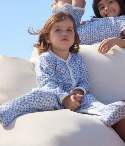Petit Bateau Schlafanzüge, Strampler*Geblümter Baby-Strampler aus Baumwolle blau MARSHMALLOW/ INCOGNITO