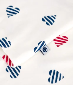 Petit Bateau Homewear|Schlafanzüge, Nachthemden*Geknöpfter Damen-Schlafanzug aus Baumwolle mit Herz-Print weiss MARSHMALLOW/weiss MULTICO