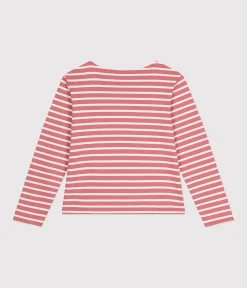 Petit Bateau Streifenshirts, Pullover, Cardigans*Geknöpftes Damen-Streifenshirt rosa ROSEWOOD/ AVALANCHE