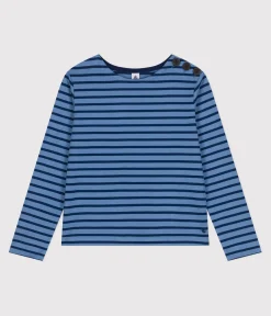 Petit Bateau Streifenshirts, Pullover, Cardigans*Geknöpftes Damen-Streifenshirt blau BEACH/ MEDIEVAL