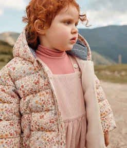 Petit Bateau Jacken, Anoraks*Gemusterte Baby-Winterjacke mit Kapuze weiss AVALANCHE/ MULTICO