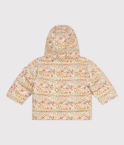 Petit Bateau Jacken, Anoraks*Gemusterte Baby-Winterjacke mit Kapuze weiss AVALANCHE/ MULTICO