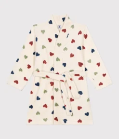 Petit Bateau Heim- Und Badetextilien|Heim- Und Badetextilien*Gemusterter Kinder-Morgenmantel aus Fleece weiss AVALANCHE/ MULTICO