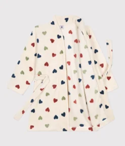 Petit Bateau Heim- Und Badetextilien|Heim- Und Badetextilien*Gemusterter Kinder-Morgenmantel aus Fleece weiss AVALANCHE/ MULTICO