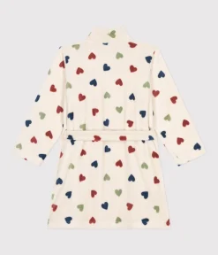 Petit Bateau Heim- Und Badetextilien|Heim- Und Badetextilien*Gemusterter Kinder-Morgenmantel aus Fleece weiss AVALANCHE/ MULTICO