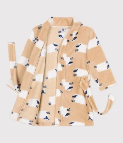 Petit Bateau Heim- Und Badetextilien|Heim- Und Badetextilien*Gemusterter Kinder-Morgenmantel aus Fleece TRENCH/ MULTICO