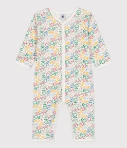 Petit Bateau Schlafanzüge, Strampler*Gemusterter Strampler ohne Füßchen aus Baumwolle weiss MARSHMALLOW/weiss MULTICO