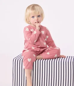 Petit Bateau Schlafanzüge, Strampler*Gemusterter Strampler ohne Füßchen aus Baumwolle rosa ROSEWOOD/ MARSHMALLOW