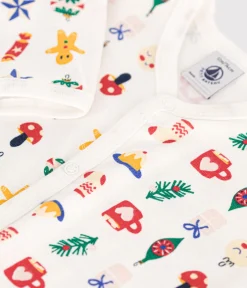 Petit Bateau Schlafanzüge, Strampler*Gemusterter Strampler ohne Füßchen aus Baumwolle weiss MARSHMALLOW/weiss MULTICO