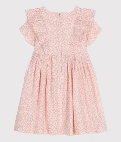 Petit Bateau Kleider, Röcke*Gemustertes Mädchenkleid mit kurzen Ärmeln aus Baumwollgaze AVALANCHE/ PANTY