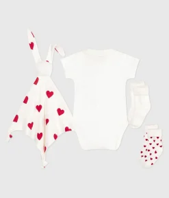 Petit Bateau Sets, Overalls & Latzhosen|Newborn*Geschenkset zur Geburt Strampler, Kuscheltier und Söckchen aus Baumwolle variante 1