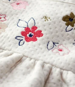 Petit Bateau Kleider*Gestepptes Baby-Kleid für Mädchen beige MONTELIMAR CHINE