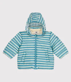 Petit Bateau Jacken, Anoraks*Gestreifter Baby-Anorak mit einziehbarer Kapuze blau AZUL/weiss AVALANCHE