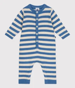 Petit Bateau Sets, Overalls & Latzhosen|Newborn*Gestreifter Baby-Overall aus Woll- und Baumwollstrick blau BEACH/ AVALANCHE