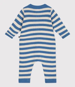 Petit Bateau Sets, Overalls & Latzhosen|Newborn*Gestreifter Baby-Overall aus Woll- und Baumwollstrick blau BEACH/ AVALANCHE