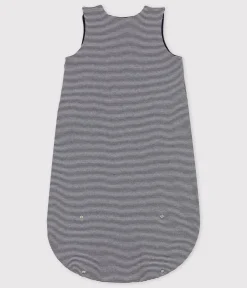 Petit Bateau Schlafsäcke, Decken|Newborn*Gestreifter Babyschlafsack aus Baumwolle, TOG 0,5 blau SMOKING/weiss MARSHMALLOW