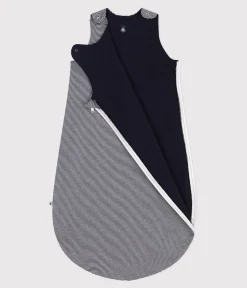 Petit Bateau Schlafsäcke, Decken|Newborn*Gestreifter Babyschlafsack aus Baumwolle, TOG 0,5 blau SMOKING/weiss MARSHMALLOW