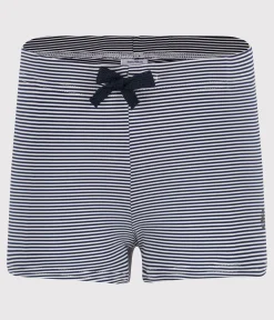 Petit Bateau Bademode, Uv-Kleidung*Gestreifter Badeanzug Kinder/Jungen blau MEDIEVAL/weiss MARSHMALLOW