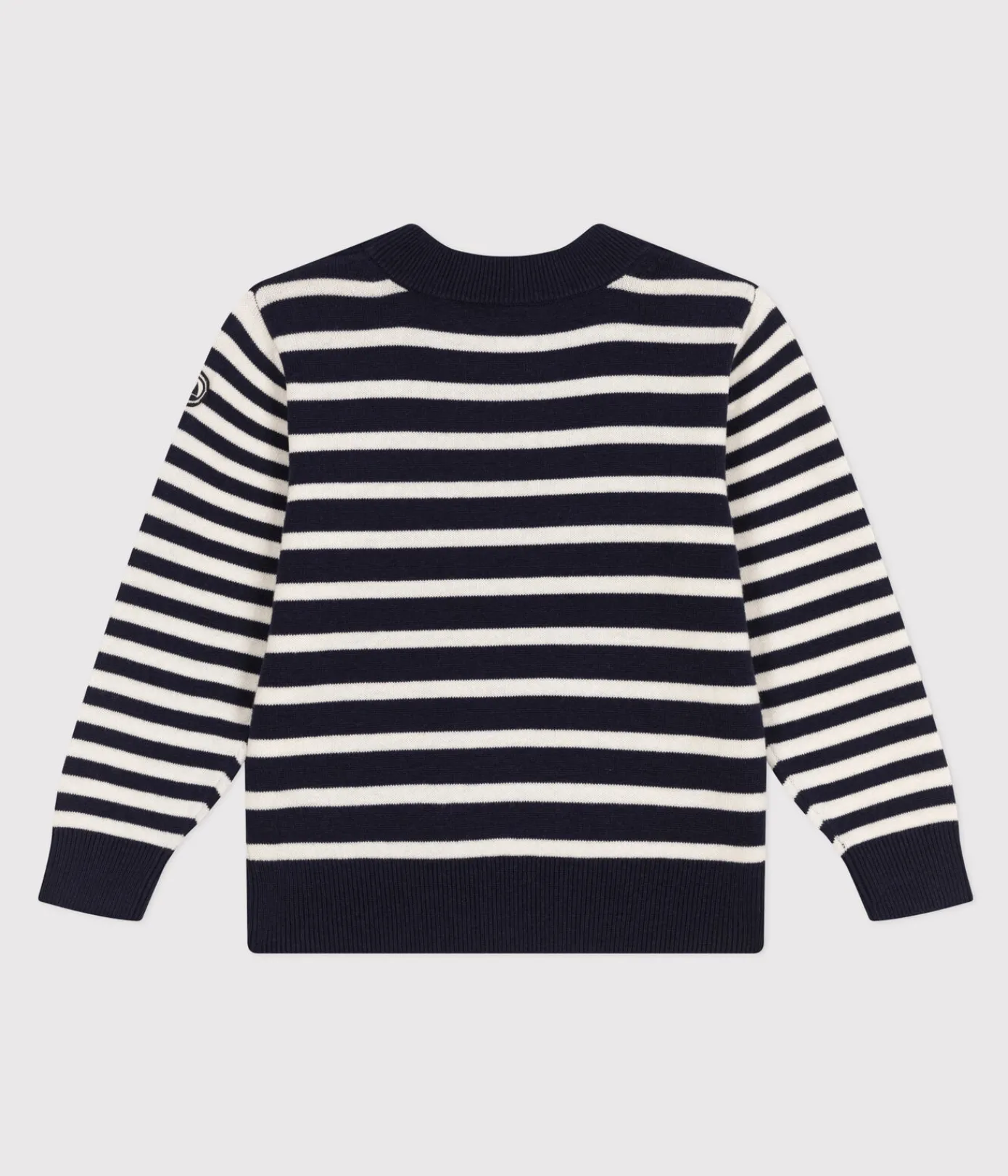 Petit Bateau Sweatshirts, Pullover, Cardigans*Gestreifter Kinderpullover aus Wolle und Baumwolle blau SMOKING/weiss MARSHMALLOW