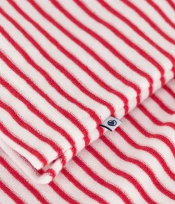 Petit Bateau Schlafanzüge, Pyjamas|Schlafanzüge, Nachthemden*Gestreifter kurzer Kinder-Schlafanzug aus Frottee-Baumwolle ROT MARSHMALLOW/ SPI