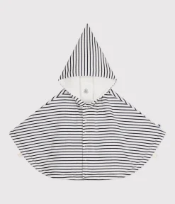 Petit Bateau Jacken, Anoraks|Newborn*Gestreiftes Baby-Cape aus Baumwolle weiss MARSHMALLOW/blau SMOKING