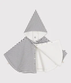 Petit Bateau Jacken, Anoraks|Newborn*Gestreiftes Baby-Cape aus Baumwolle weiss MARSHMALLOW/blau SMOKING