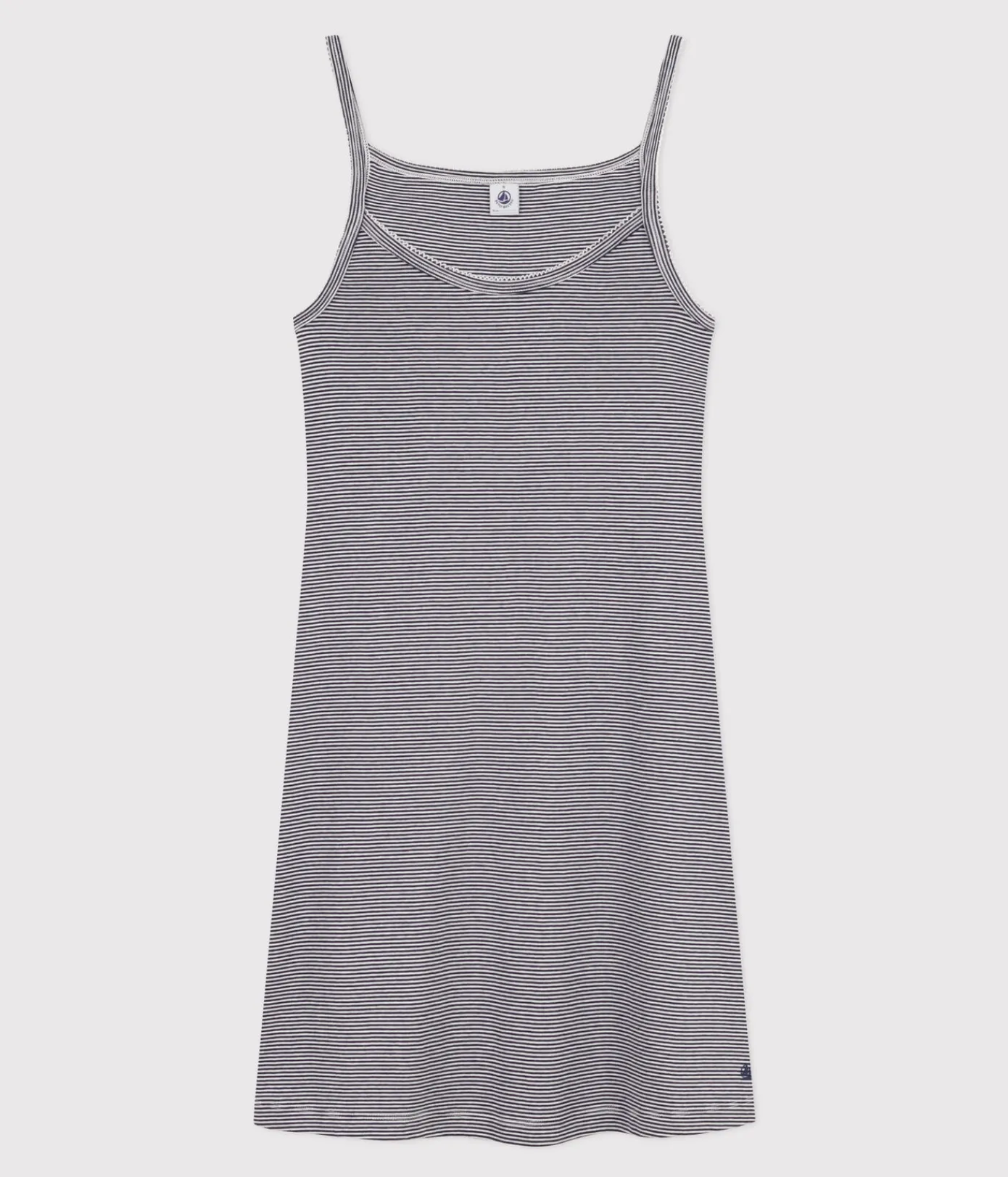 Petit Bateau Homewear|Schlafanzüge, Nachthemden*Gestreiftes Damen-Kurznachthemd aus Baumwolle blau SMOKING/weiss MARSHMALLOW