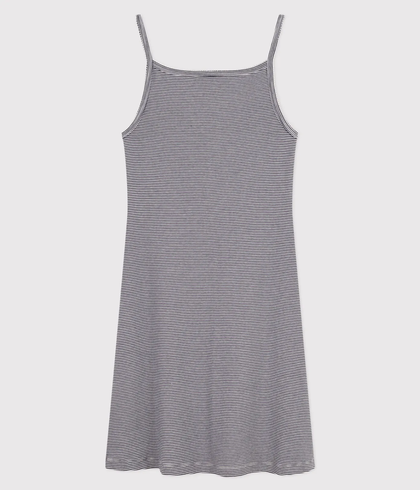 Petit Bateau Homewear|Schlafanzüge, Nachthemden*Gestreiftes Damen-Kurznachthemd aus Baumwolle blau SMOKING/weiss MARSHMALLOW