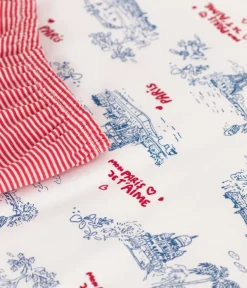 Petit Bateau Schlafanzüge, Pyjamas|Schlafanzüge, Nachthemden*Halblanger Kinder-Kurzpyjama aus Baumwolle mit Paris-Motiven weiss MARSHMALLOW/weiss MULTICO