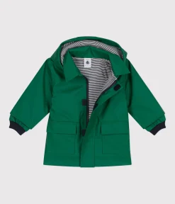 Petit Bateau Jacken, Anoraks*Ikonische Baby-Regenjacke grün JARDIN