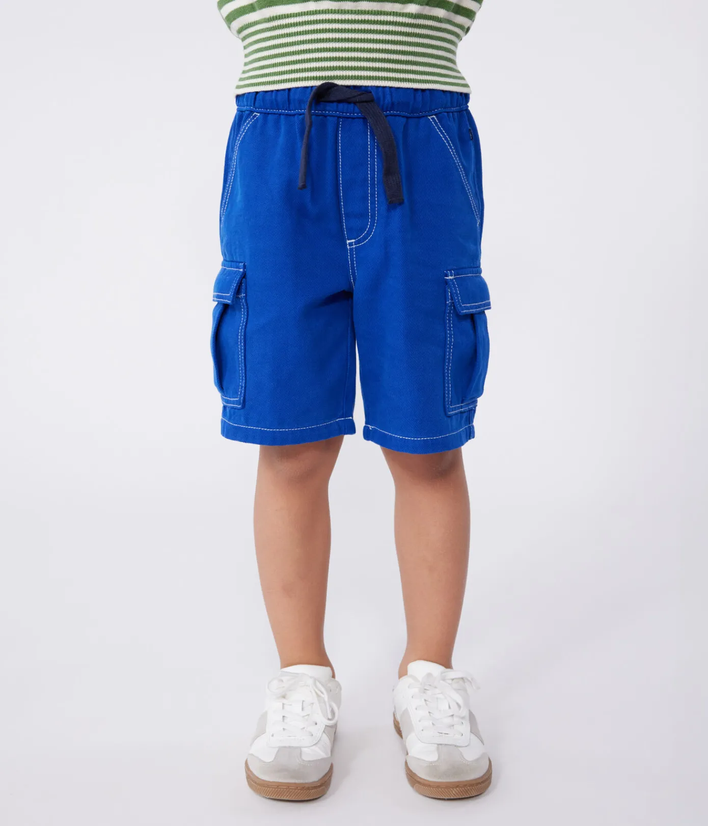 Petit Bateau Shorts, Jeans, Hosen*Kinder Cargo-Bermuda aus Baumwolle blau SURF