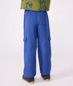 Petit Bateau Shorts, Jeans, Hosen*Kinder Cargo-Hose aus einfarbigem Lyocell. blau INCOGNITO
