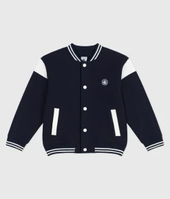 Petit Bateau Mäntel, Jacken, Regenjacken*Kinder College-Jacke aus einfarbiger Baumwolle blau SMOKING