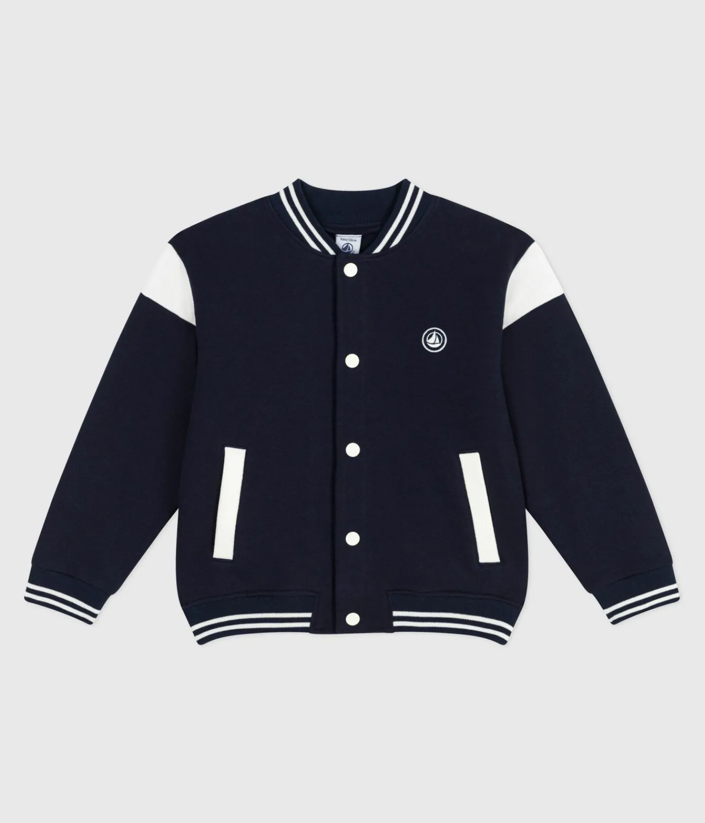 Petit Bateau Mäntel, Jacken, Regenjacken*Kinder College-Jacke aus einfarbiger Baumwolle blau SMOKING