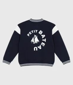 Petit Bateau Mäntel, Jacken, Regenjacken*Kinder College-Jacke aus einfarbiger Baumwolle blau SMOKING