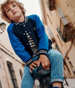 Petit Bateau Mäntel, Jacken, Regenjacken*Kinder College-Jacke aus Molton für Jungen SMOKING/ CALVIN