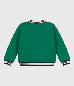 Petit Bateau Mäntel, Jacken, Regenjacken*Kinder College-Jacke aus Molton und Sherpa für Jungen grün JARDIN