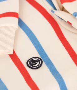 Petit Bateau Sweatshirts, Pullover, Cardigans|Sweatshirts, Pullover, Cardigans*Kinder Unisex-Kapuzensweatshirt aus Baumwolle mit Streifen weiss AVALANCHE/ MULTICO