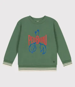 Petit Bateau Sweatshirts, Pullover, Cardigans*Kinder Unisex-Sweatshirt aus bedruckter Baumwolle grün PALMERAIE